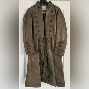 Ladies Jamie Fraser “Outlander” military inspired leather coat